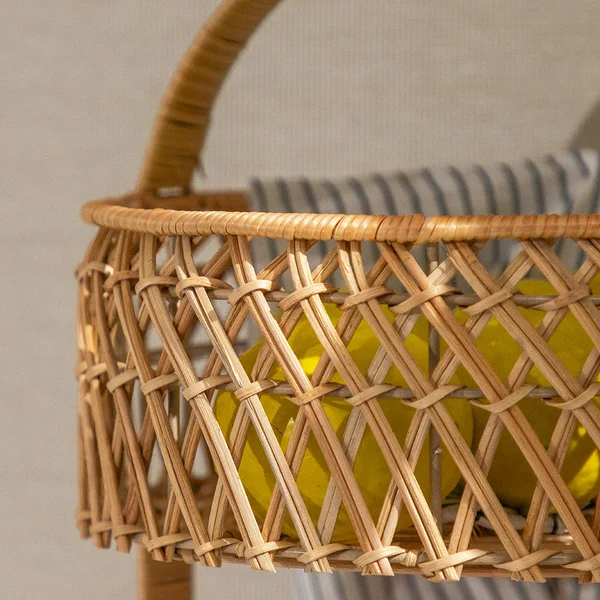 Cesta Dupla Rattan Fiji Com Alça